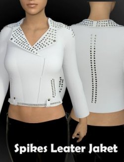 Spikes Leather Jacket for Genesis 8 Female