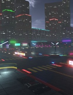 Cyberpunk Roads Kit for Daz Studio