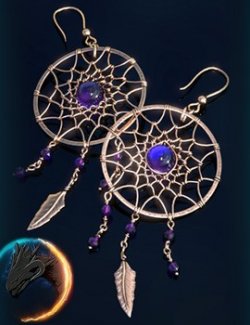 (TA) Dreamcatcher Earrings for Genesis 8 and 8.1 Female