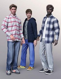 dForce Men's Modern Clothing Set for Genesis 9 Texture Add-On