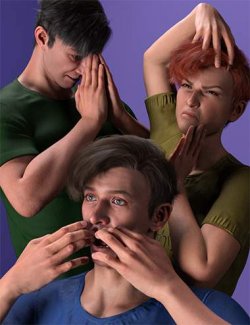 Hands Touch Head Poses for Genesis 9