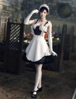 dForce Shirokage Maid Outfit for Genesis 9