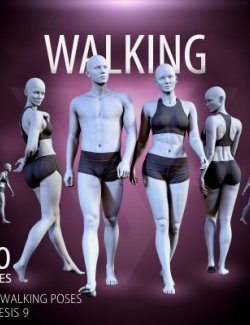 Shn Walking Poses for Genesis 9 Male and Female