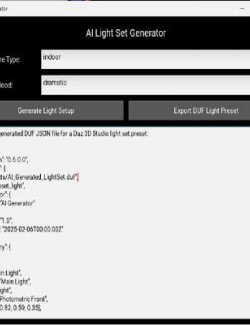 DAZ3D Studio Groq AI Based Light Set Generator
