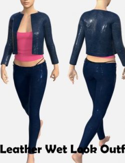 Leather Wet Look Outift for Genesis 8 Female