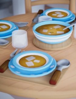 Cozy Cartoon World Kitchen Props