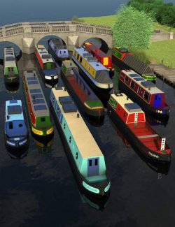 Low Poly Canal Boat Liveries