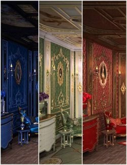 Rococo Room Texture Set Blue, Green and Red