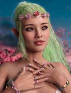 Fantasy Beauty Crowns, Bracelets and Rings for Genesis 9, 8 and 8.1 Female