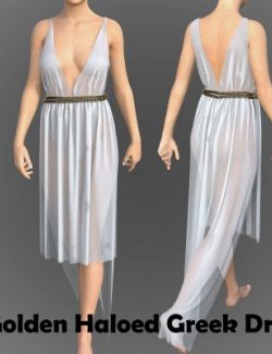 Golden Haloed Greek Dress for Genesis 8 Female