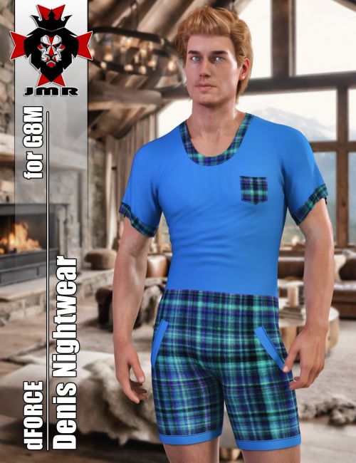 Click here to see preview images for "JMR dForce Denis Nightwear for G8M" JMR dForce Denis Nightwear for G8M