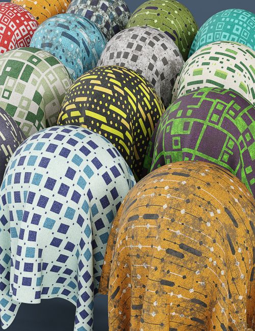 Click here to see preview images for "DD PBR Geometric Fabric Shaders for Iray Vol 4" DD PBR Geometric Fabric Shaders for Iray Vol 4