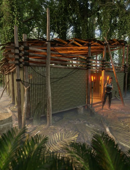 Click here to see preview images for "Jungle Buildings Large 1" Jungle Buildings Large 1