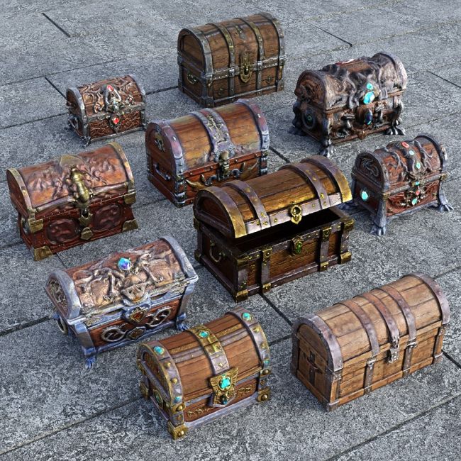 Click here to see preview images for "Fantasy Treasure Chest Collection for Daz Studio" Fantasy Treasure Chest Collection for Daz Studio