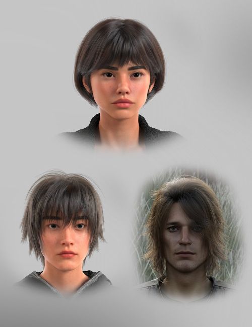 Click here to see preview images for "XYZ Hair 3-in-1 Bundle for Genesis 9" XYZ Hair 3-in-1 Bundle for Genesis 9