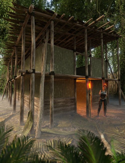 Click here to see preview images for "Jungle Buildings Large 2" Jungle Buildings Large 2