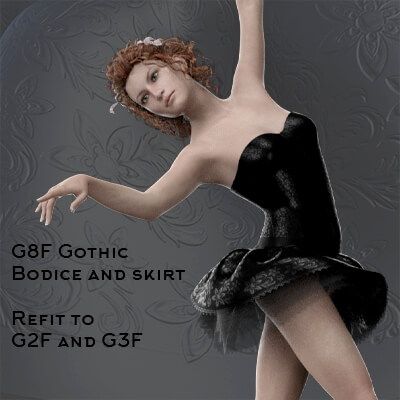 Click here to see preview images for "dForce G2F G3F G8F Gothic Bodice and Skirt" dForce G2F G3F G8F Gothic Bodice and Skirt