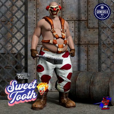 Click here to see preview images for "Lyko3D Twisted Metal Sweet Tooth Outfit for G8M" Lyko3D Twisted Metal Sweet Tooth Outfit for G8M