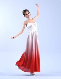 dForce HnC25 Slip Detail Dress Outfit for Genesis 9