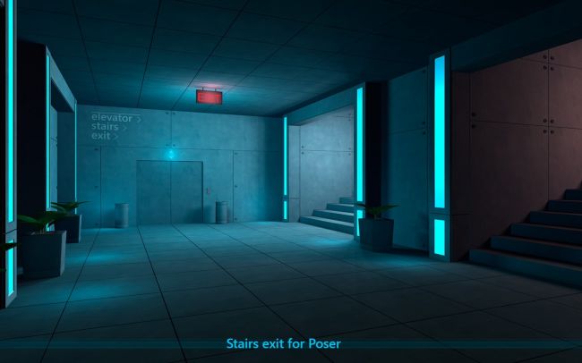 Click here to see preview images for "Stairs exit for Poser" Stairs exit for Poser