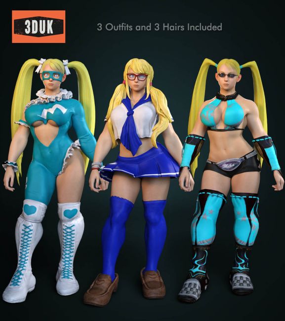 SF Rainbow Mika Pack 1 For G8F | 3d Models for Daz Studio