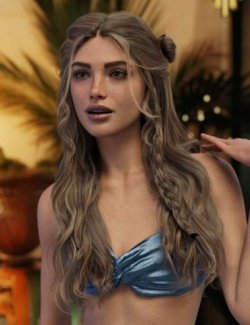 dForce Lena Festival Curls and Braid for Genesis 9