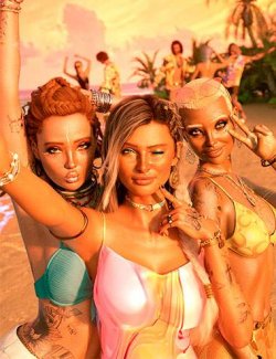 Makeup System - Sun Muse LIE Makeup for Genesis 9