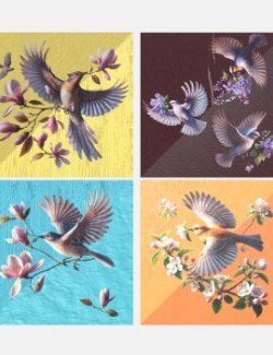 Bird & Flower Pattern Iray Shader Vol.2