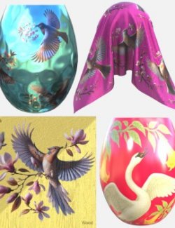 Bird & Flower Pattern Iray Shader Bundle
