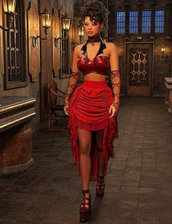 VERSUS - dForce Singles Gothic Cinched Skirt Texture Add-On