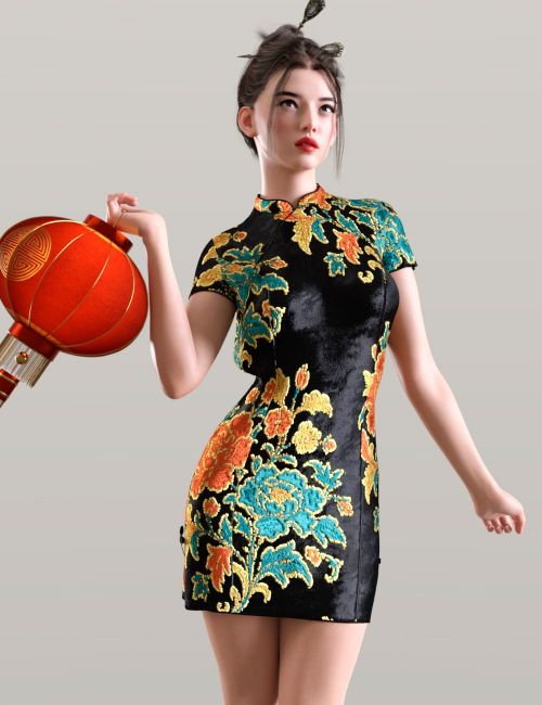 Click here to see preview images for "dForce TN Modern Cheongsam Dress for Genesis 9 and 8, 8.1 Female" dForce TN Modern Cheongsam Dress for Genesis 9 and 8, 8.1 Female
