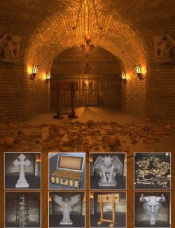 Easy Snap Dungeon with Statues Props