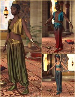 dForce Genie Outfit & Props for Genesis 9