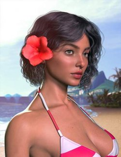 Ipanema Girl Flower Hair for Genesis 9 Feminine