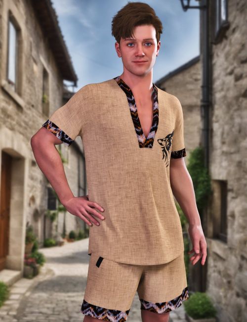 Click here to see preview images for "JMR dForce Lubor Linen Outfit for Genesis 9 and 8 Male" JMR dForce Lubor Linen Outfit for Genesis 9 and 8 Male