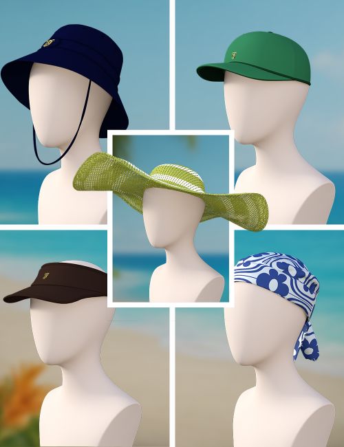 Click here to see preview images for "TIN Summer Hats Collection for Genesis 9 and 8 Female" TIN Summer Hats Collection for Genesis 9 and 8 Female