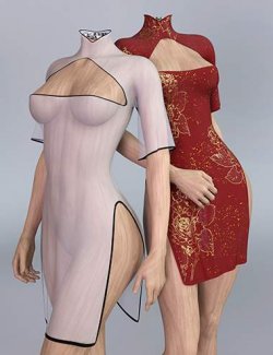dForce Yk Sexy Cheongsam Outfit for Genesis 9