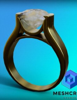 Brilliant Cut Round Gem Set in 'Pieces' Ring