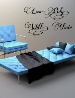 A3S P-Low-Poly Bed with Chair