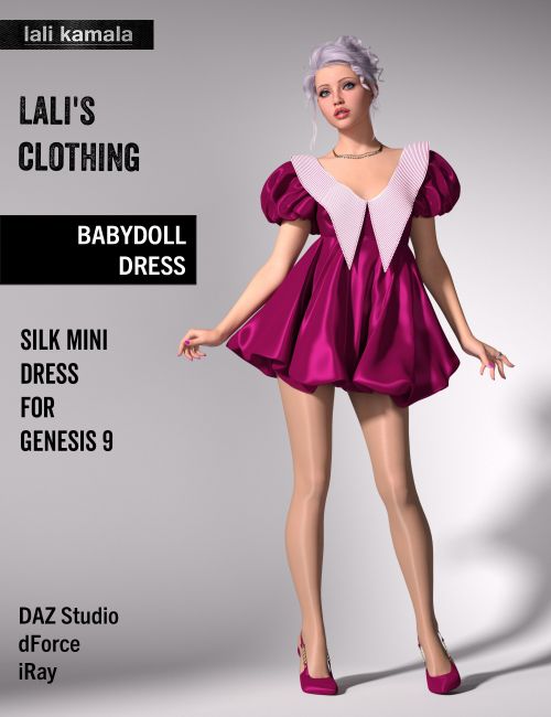 Click here to see preview images for "Lali's Babydoll Dress for Genesis 9" Lali's Babydoll Dress for Genesis 9