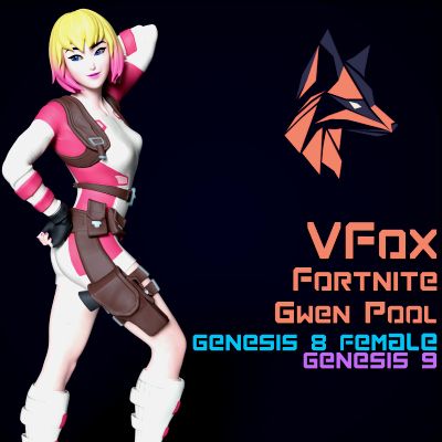 Click here to see preview images for "Fortnite Gwenpool for Genesis 8 and 9" Fortnite Gwenpool for Genesis 8 and 9