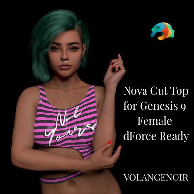 Click here to see preview images for "Nova Cut Top for Genesis 9 Female dForce Ready 3 Material" Nova Cut Top for Genesis 9 Female dForce Ready 3 Material