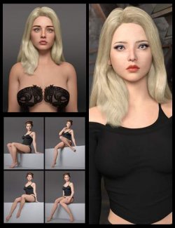 EG JLXC Hair, Thxn, and EG Lovely Poses for Genesis 9 Bundle