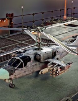 Kamov KA52 Attack Helicopter wt for Daz3D