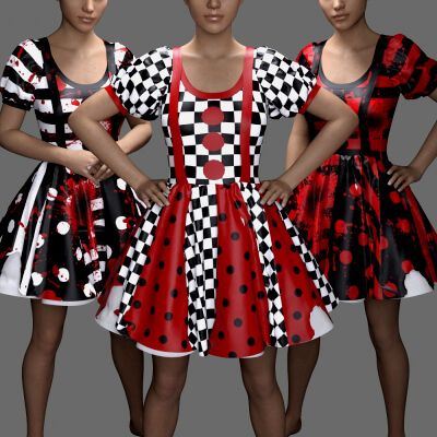 Click here to see preview images for "MS Halloween Costume Clown Dress (G8F and G9)" MS Halloween Costume Clown Dress (G8F and G9)
