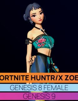 Fortnite HUNTR-X Zoey for Genesis 8 and 9