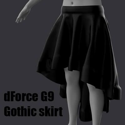 Click here to see preview images for "dForce G9 Gothic Skirt" dForce G9 Gothic Skirt