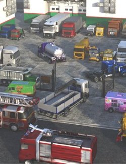 30 LowRez-Trucks for Daz Studio