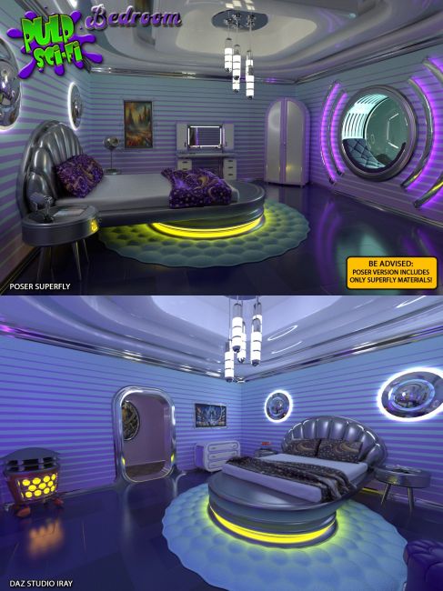 Click here to see preview images for "Pulp Sci Fi Bedroom" Pulp Sci Fi Bedroom