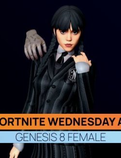 Fortnite Wednesday Addams for Genesis 8 Female